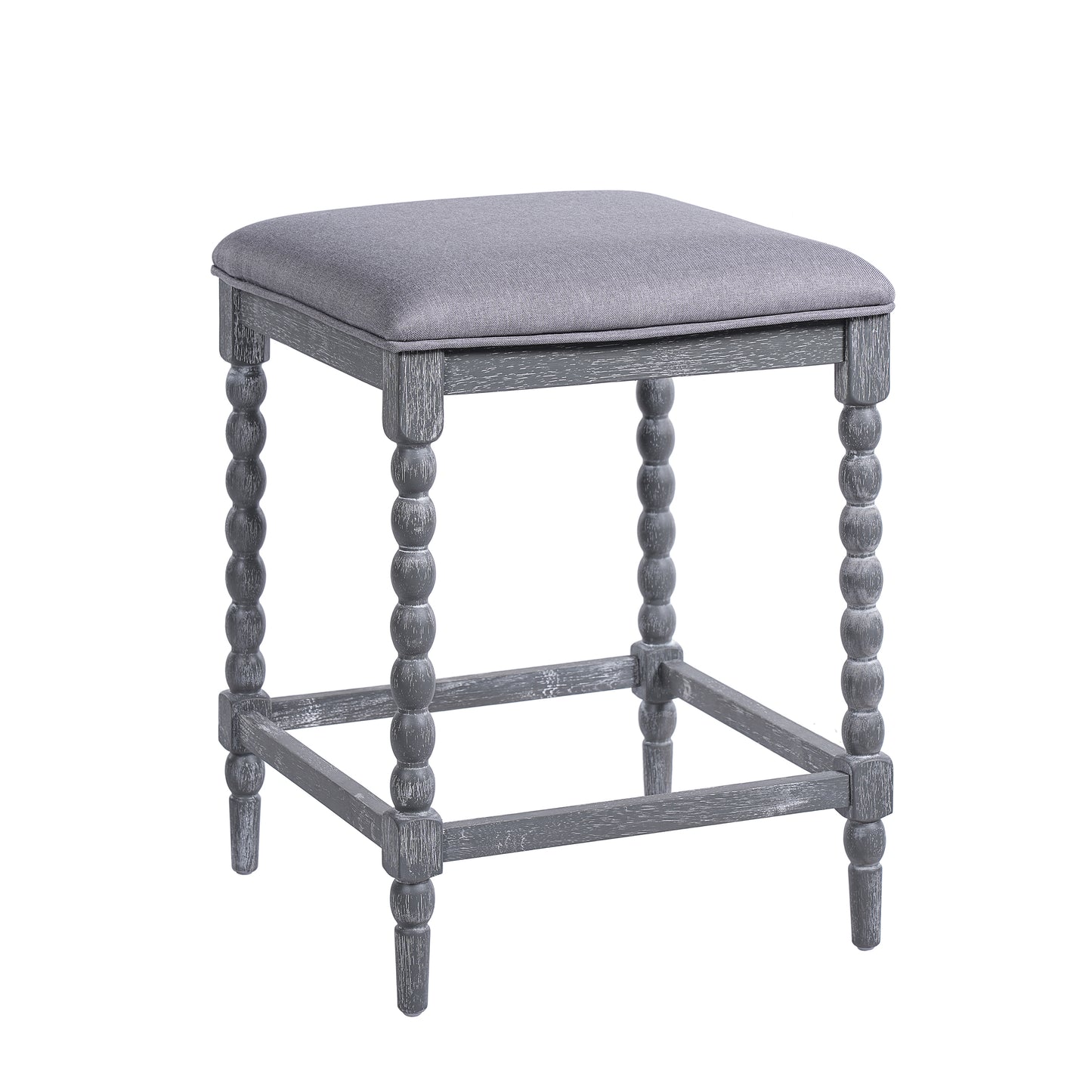 Imogen 26''Counter Stools with Upholstered Seat, Solid Acacia wood Frame, Foam-Padded Seat