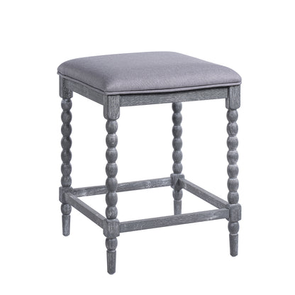 Imogen 26''Counter Stools with Upholstered Seat, Solid Acacia wood Frame, Foam-Padded Seat
