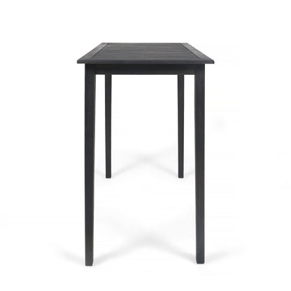 Teresa Outdoor Minimalist Acacia Wood Rectangle Bar Table