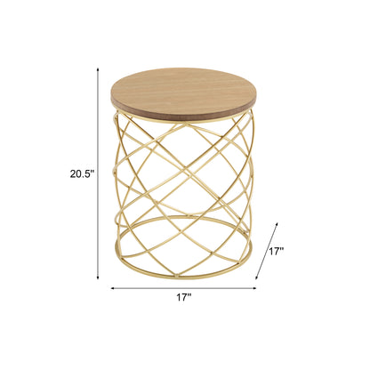 Marlerio Golden Side table MDF TOP+ METAL FRAME