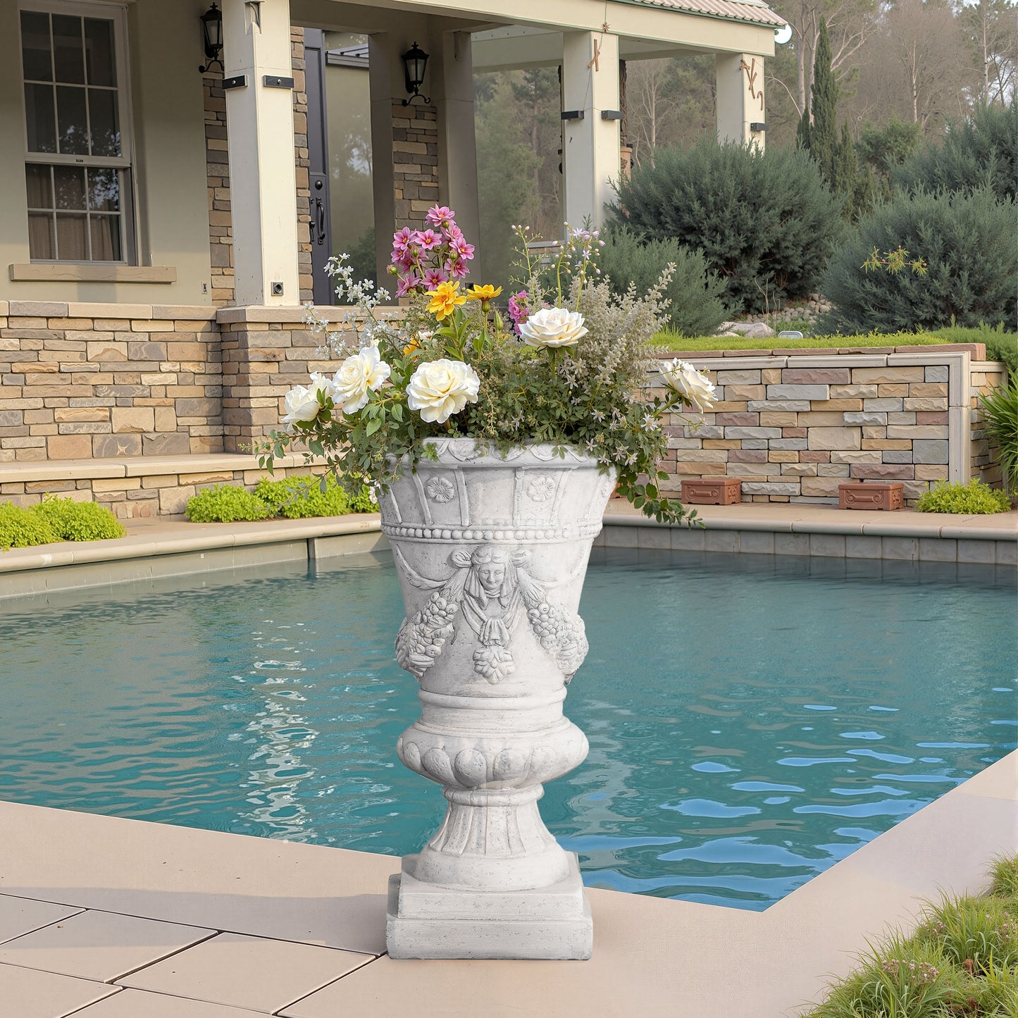 Ashwilde MGO Garden Urn, Light Grey, 23.75'' H