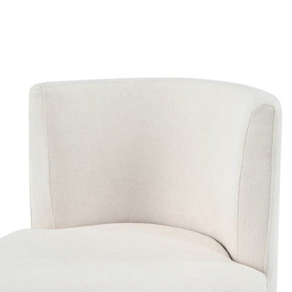 Nebula Modern Swivel Upholstered Side Chair in Beige