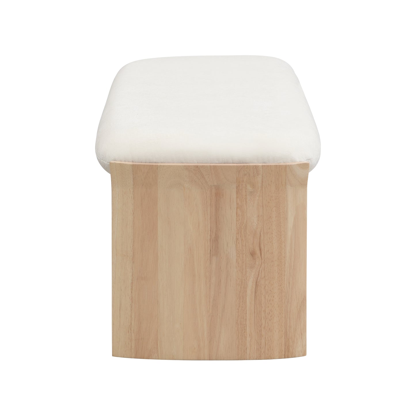 Nirithora 51.5 Inch Beige Rubber Wood Footstool For Bedroom and Living Room