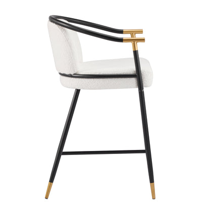 Marovian 26" H Upholstered Counter Stool with Metal Frame