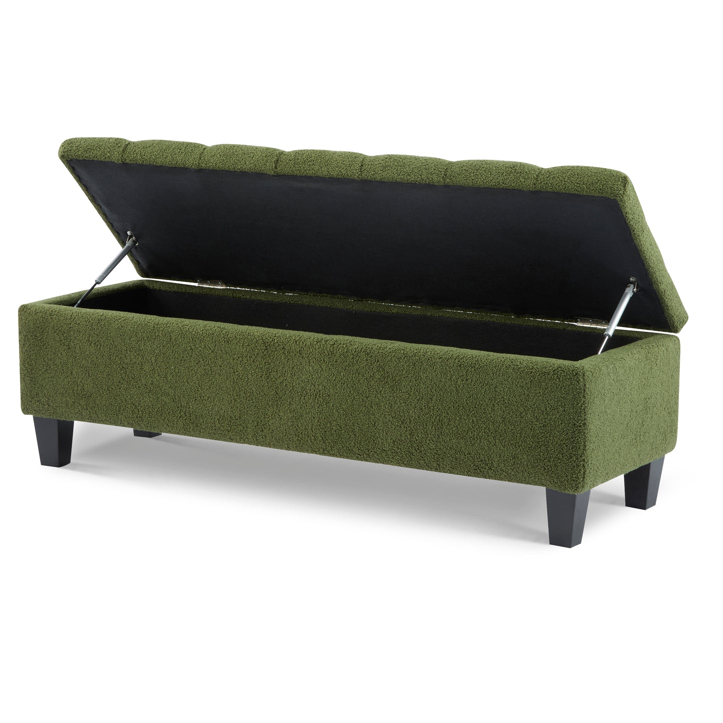 HaChe Ottoman Bench with Storage,Boucle Surface, Rubber Wood Legs, 300 lbs Capacity