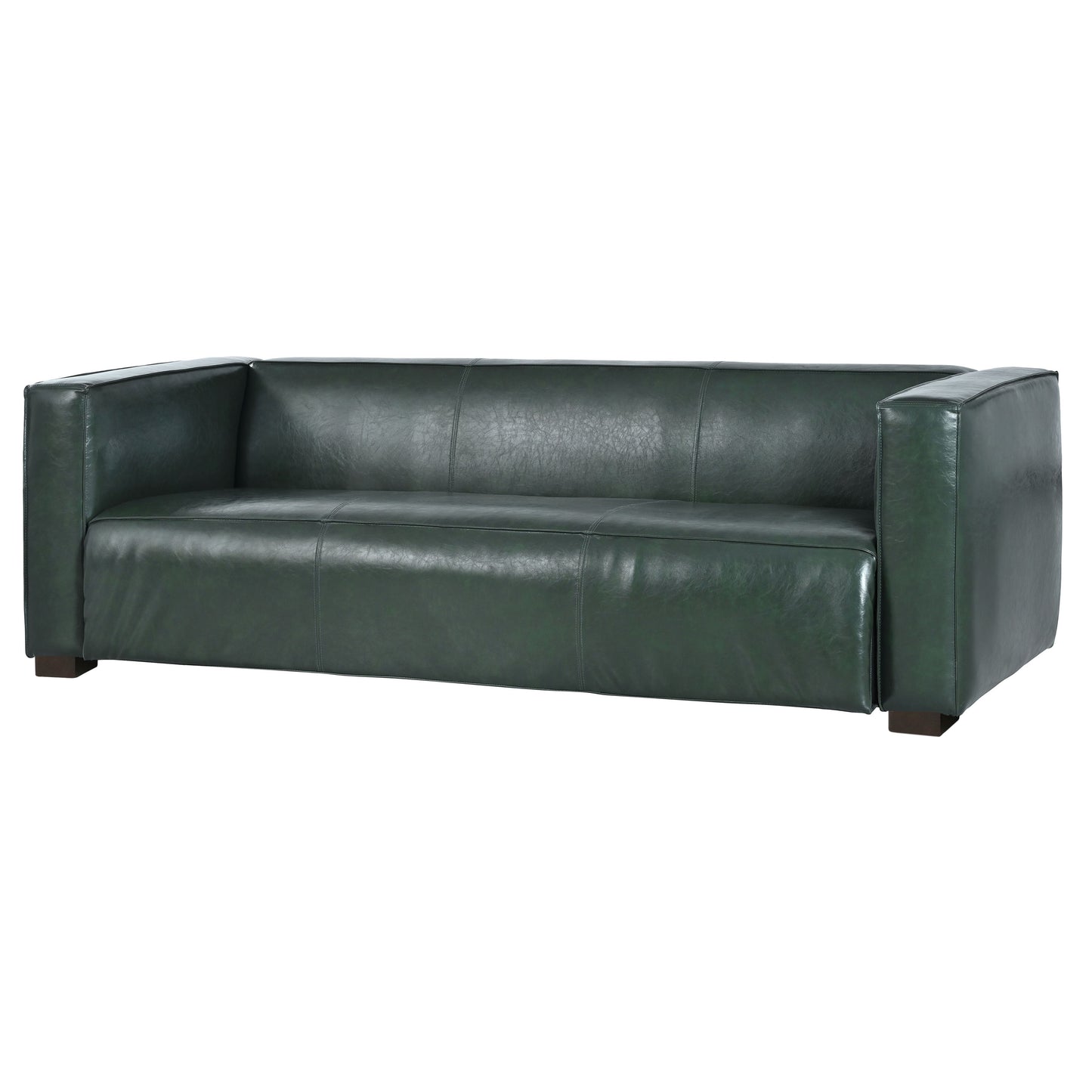 Minkler Contemporary Faux Leather 3 Seater Sofa