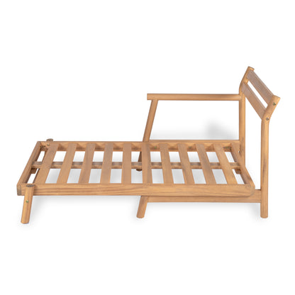 Selyric Patio Acacia Wood Sofa-and-Chaise sectional L-shape, Loveseat + Lounge with Water-resistant Cushion