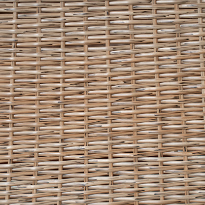 Vireor Outdoor Acacia Wood Dining Table,Slatted Tabletop and Handwoven Rattan Legs