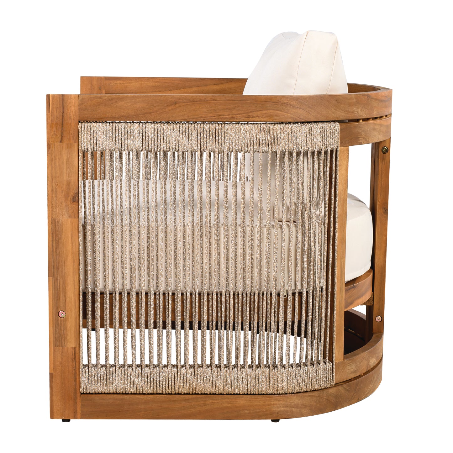 Zumawanel Premium Acacia Wood Outdoor Club Chair with  Water-Resistant Cushions