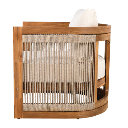 Zumawanel Premium Acacia Wood Outdoor Club Chair with  Water-Resistant Cushions