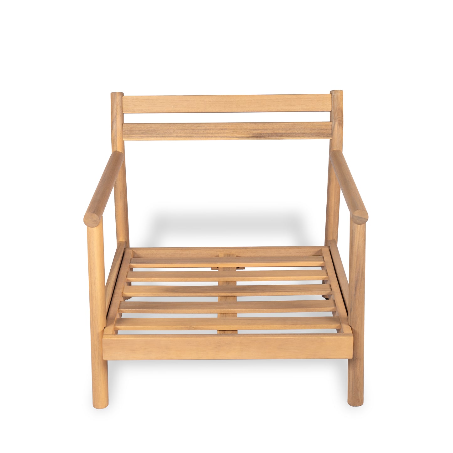 Amonier Outdoor Acacia Wood Chat Set,Loveseat & Coffee Table & 2 Club Chairs