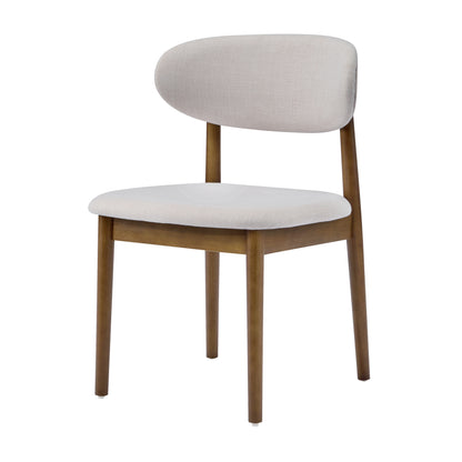 Lumene Contemporary Upholstered Side Chair with Soild Wood Legs and Curved Back (Set of 2)