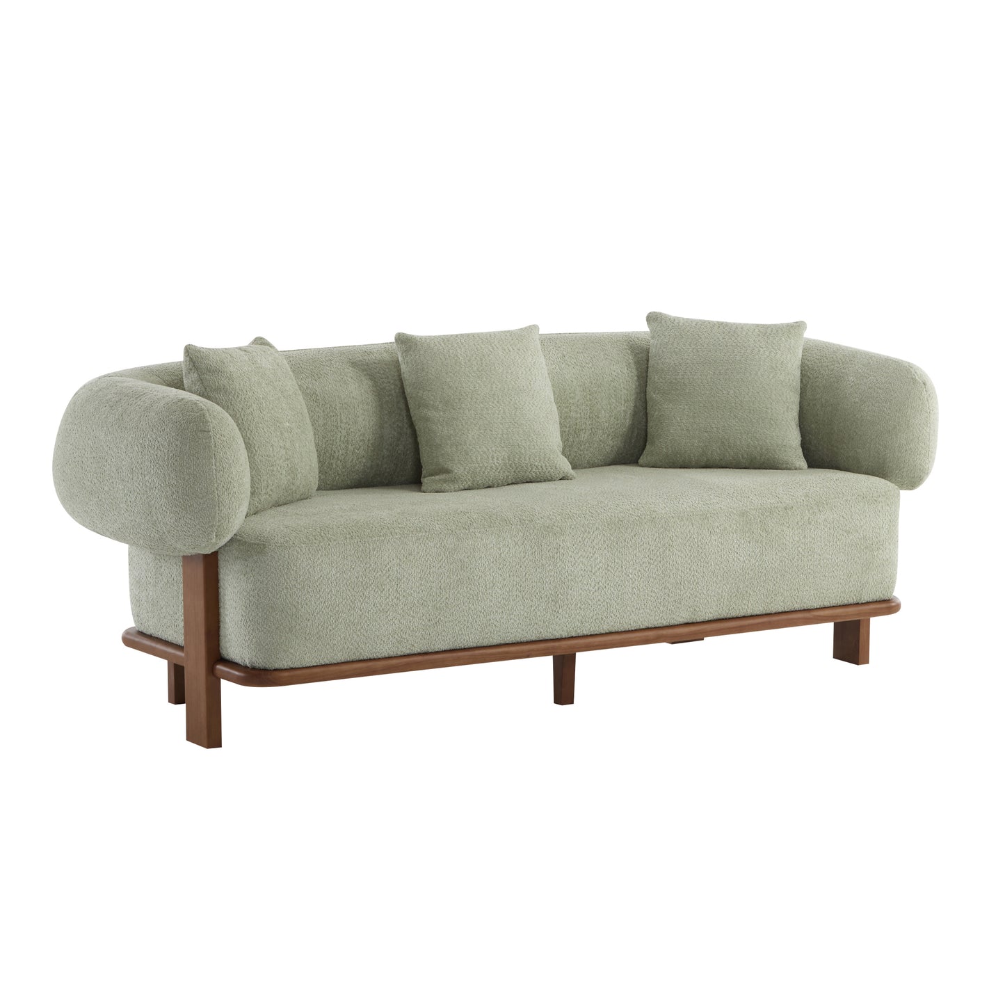Warder Modern Round Arm Curved Soft Sofa