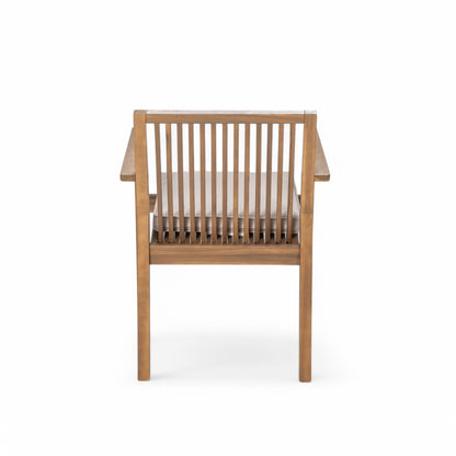 Junosila 7-Piece Acacia Wood Outdoor Dining Set - 70.75" Table & 6 Chairs with Cushions