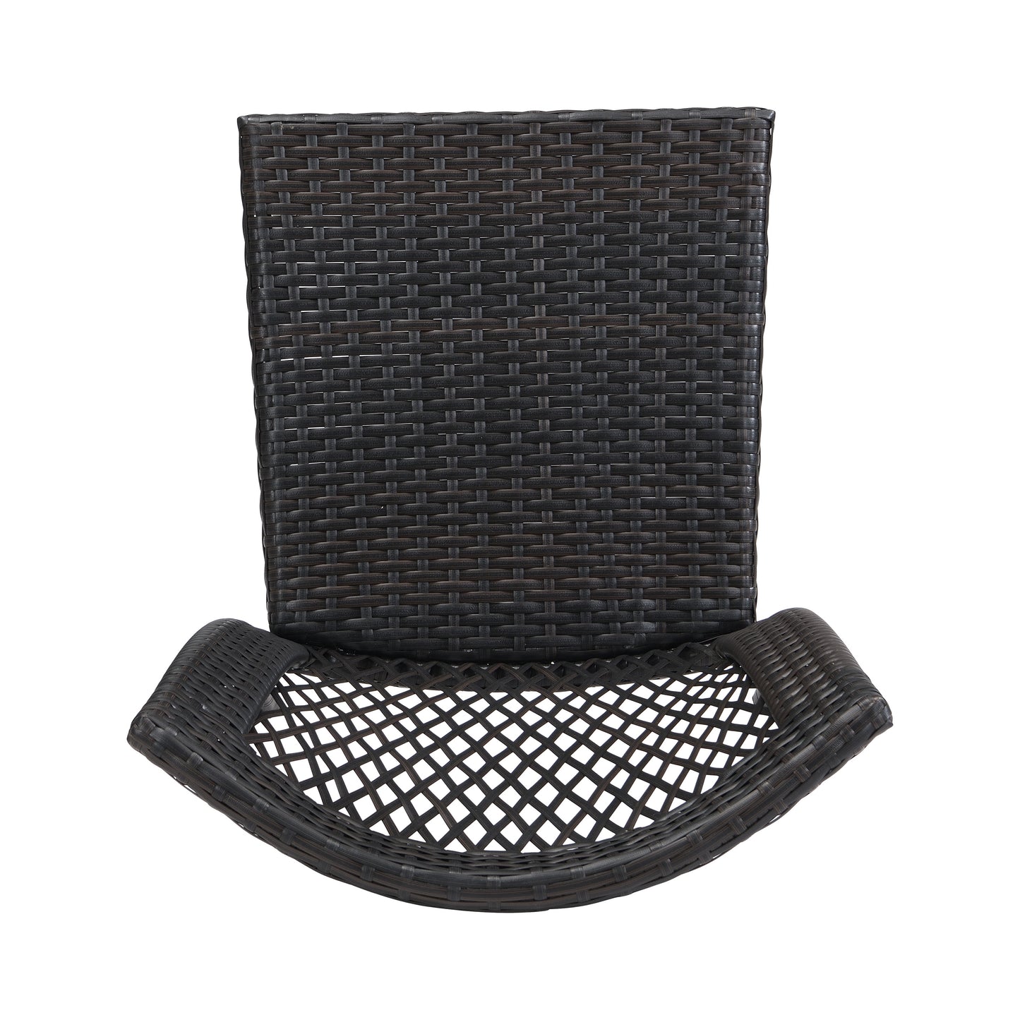 Brisa Outdoor Dining Chairs, Stackable Chairs with UV-Resistant PE Rattan and Steel Frame, Supports 400lbs,Set of 2