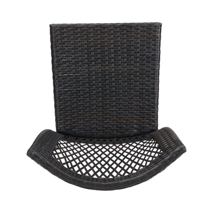 Brisa Outdoor Dining Chairs, Stackable Chairs with UV-Resistant PE Rattan and Steel Frame, Supports 400lbs,Set of 2