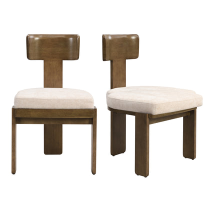 Dinrele Upholstered Fabric Dining Chairs Set of 2