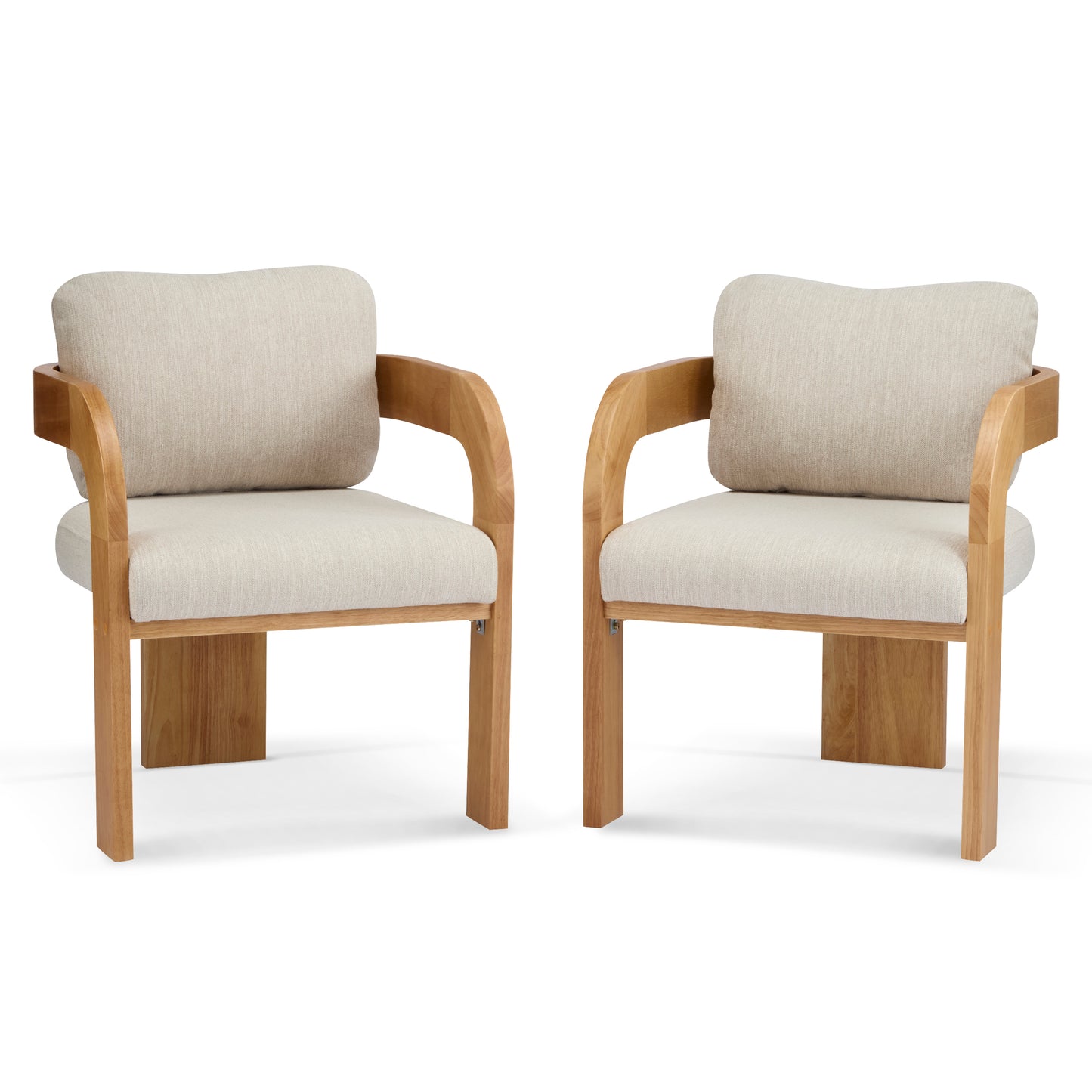 Nanali 2-Pack Dining Chairs with Pillow Back,Solid Wood Frame