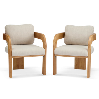 Nanali 2-Pack Dining Chairs with Pillow Back,Solid Wood Frame