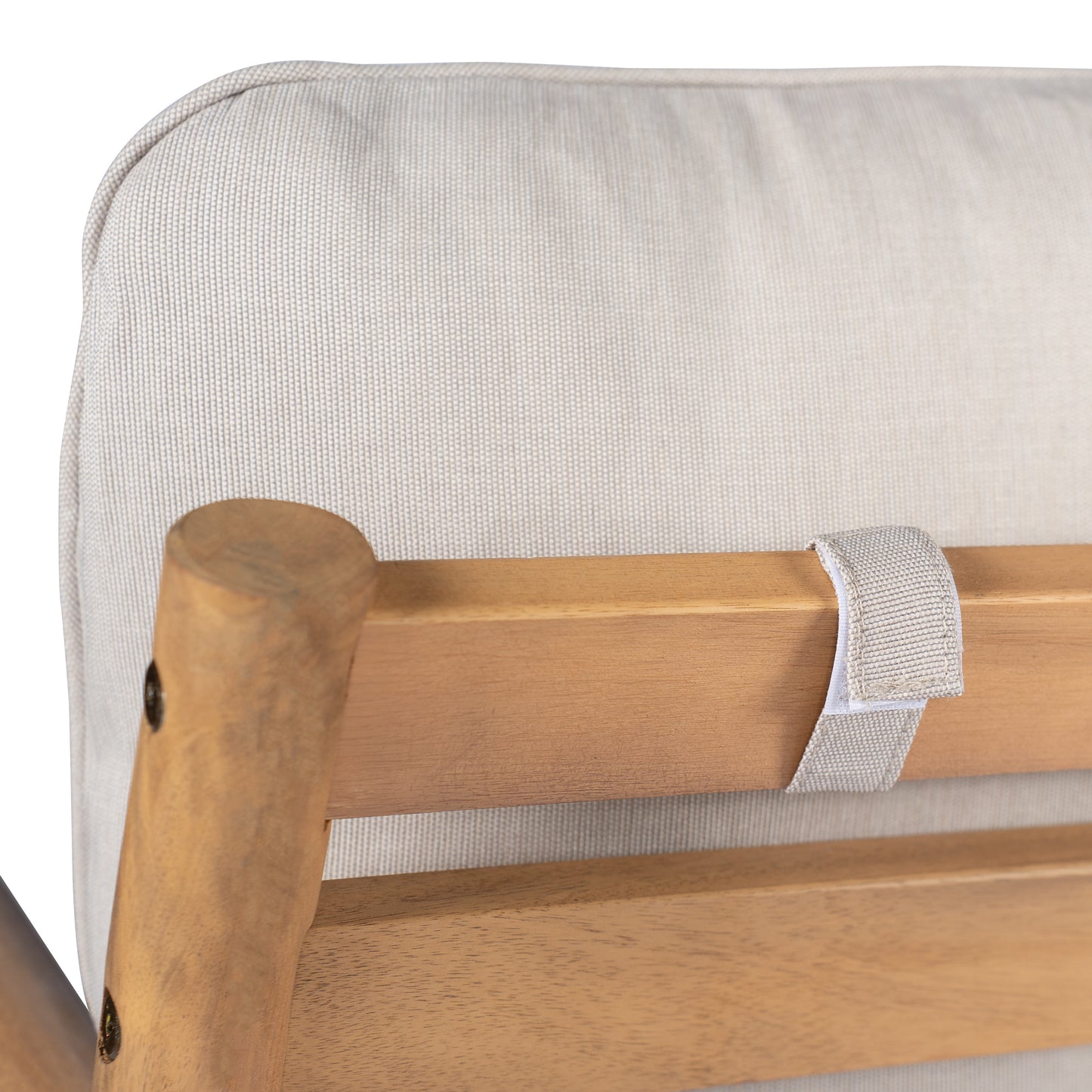 Selyric Patio Acacia Wood Sofa-and-Chaise sectional L-shape, Loveseat + Lounge with Water-resistant Cushion