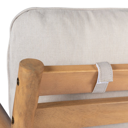 Selyric Patio Acacia Wood Sofa-and-Chaise sectional L-shape, Loveseat + Lounge with Water-resistant Cushion