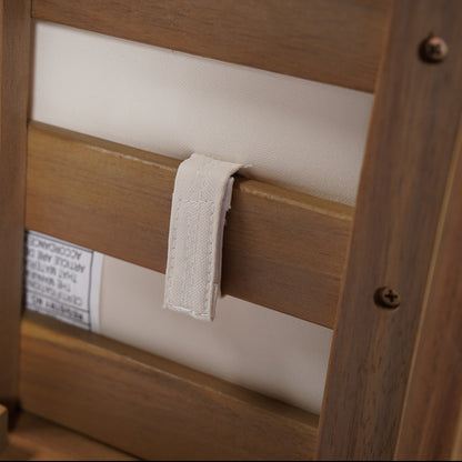 Tylarion Outdoor Rustic Acacia Wood Barstool with Cushions,Set of 2