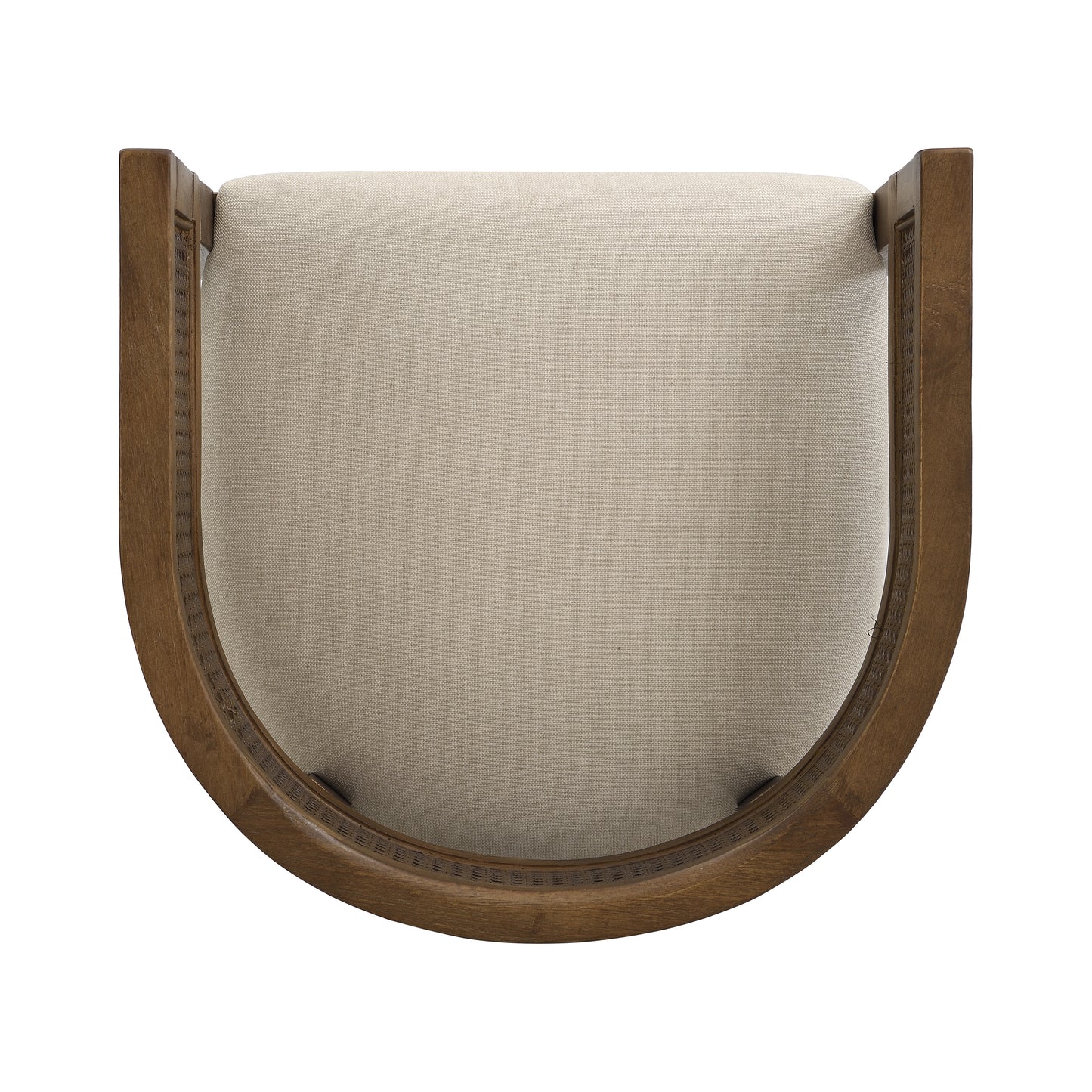 Tiberius Wood And Rattan Upholstered Arm Bar Stools,Set of 2