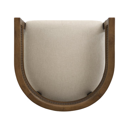 Tiberius Wood And Rattan Upholstered Arm Bar Stools,Set of 2