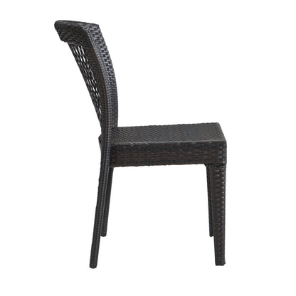 Brisa Outdoor Dining Chairs, Stackable Chairs with UV-Resistant PE Rattan and Steel Frame, Supports 400lbs,Set of 2