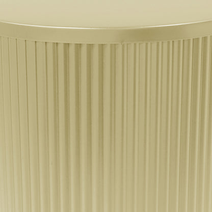 Oberon Golden Round Side Table With Vertical Stripes
