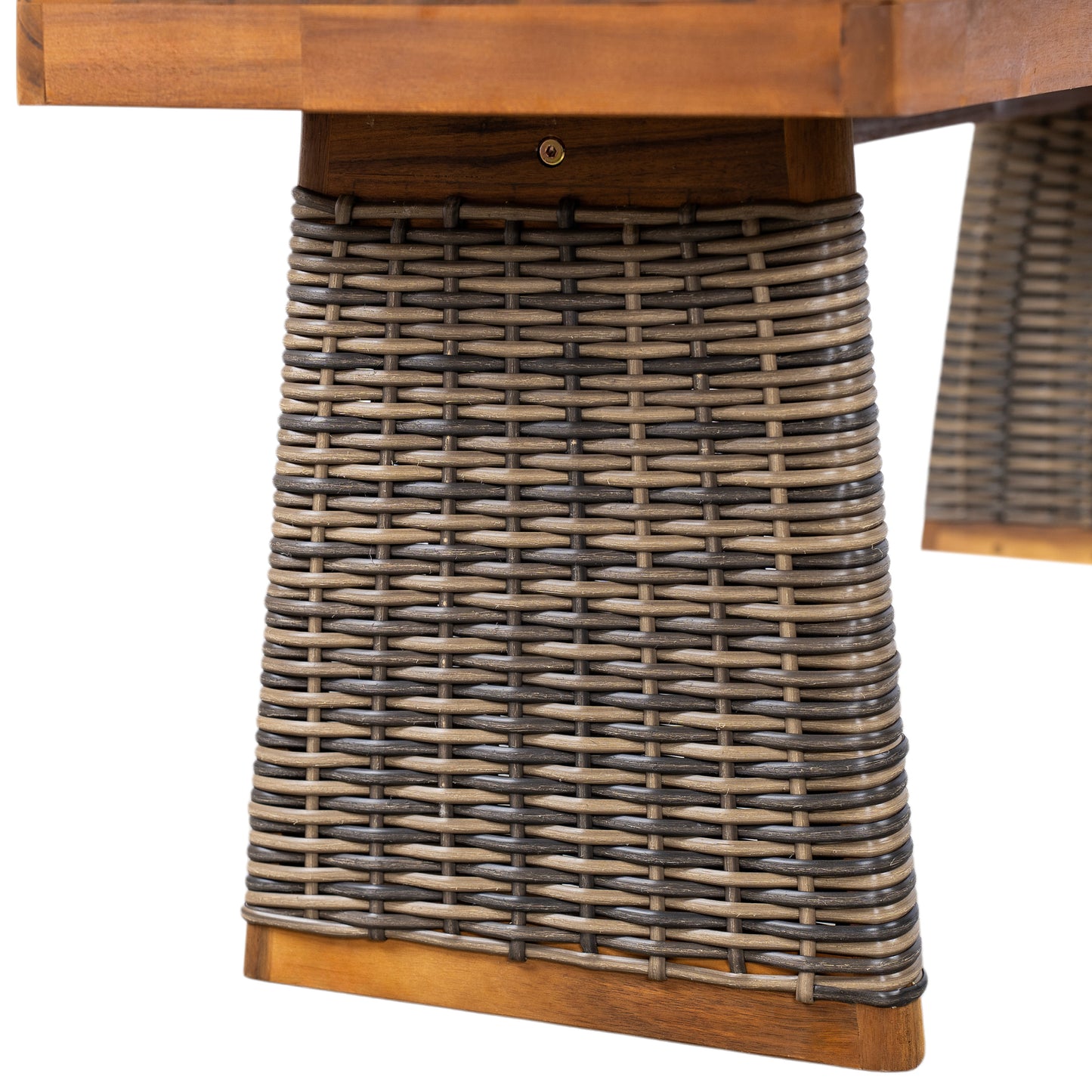 Vireor  2-piece Outdoor Acacia Wood Dining Table Set with 1 Table and 1 Bench