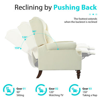 Marlowe Push Back Recliner Chair Upholstered Recliner Armchair