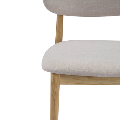 Lumene Contemporary Upholstered Side Chair with Soild Wood Legs and Curved Back (Set of 2)