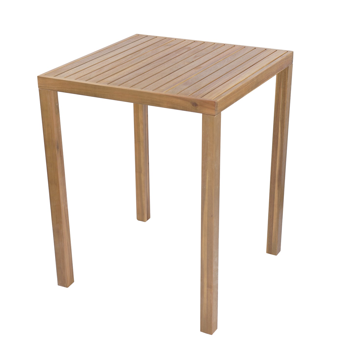 Tylarion Outdoor Acacia Wood Bar Table - Minimalistic Rectangular Slatted Design