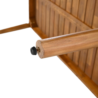 Hawk 7-Piece Patio Dining Set, 72" Slatted Table & 6 Acacia Wood & PE Rattan Chairs