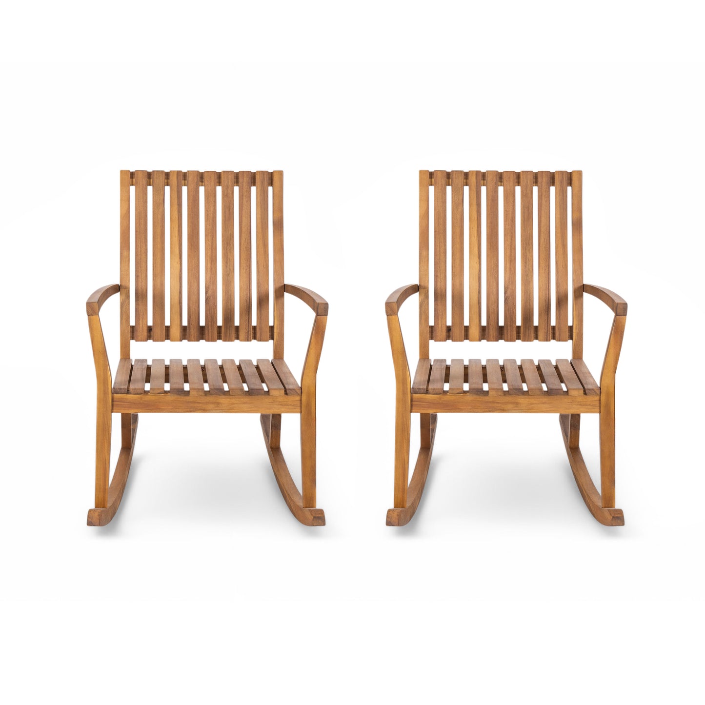 Deyric Outdoor Solid Wood Rocking Chair (Set of 2)