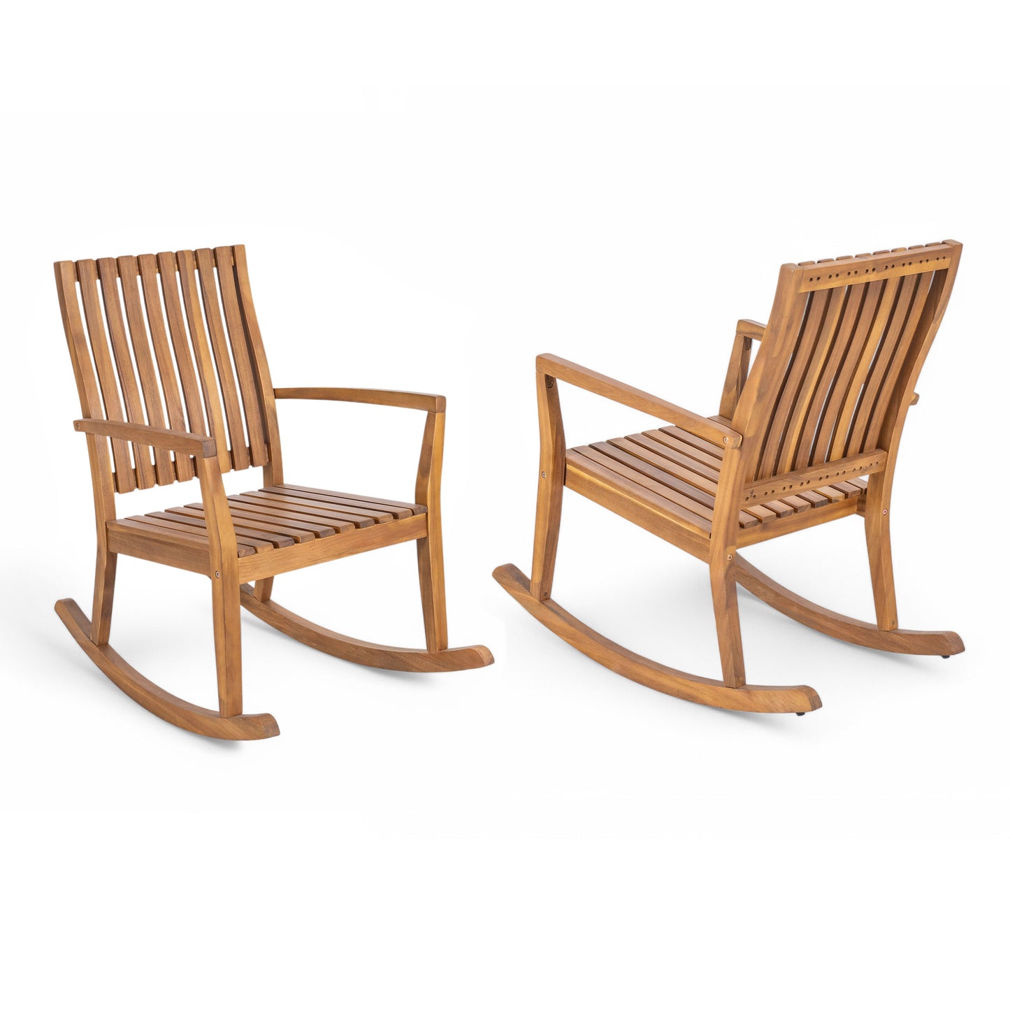 Deyric Outdoor Solid Wood Rocking Chair (Set of 2)