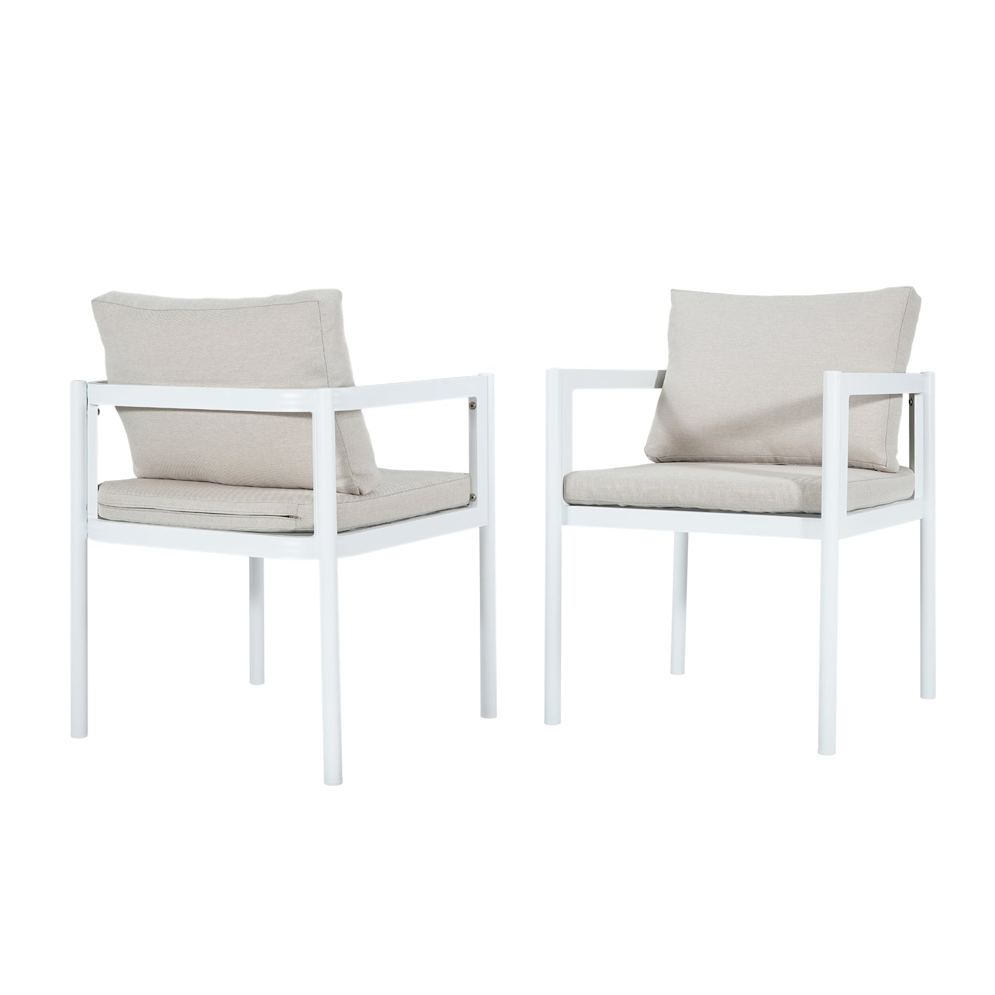 Thorne Outdoor Dining Chair Set of 2, All-Weather Aluminum Frame Patio Chairs with Fabric Cushions, 300lbs Capacity