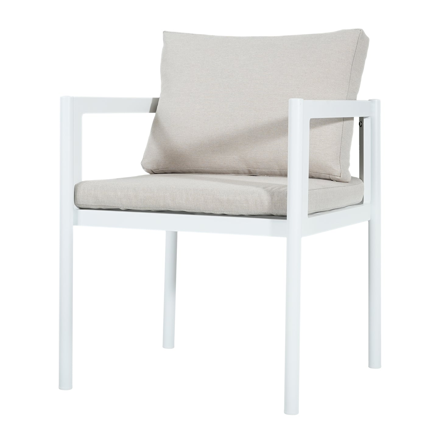 Thorne Outdoor Dining Chair Set of 2, All-Weather Aluminum Frame Patio Chairs with Fabric Cushions, 300lbs Capacity