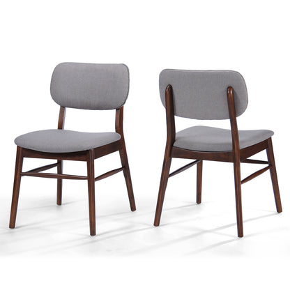 Beatrice Mid Century Wood Finish Dining Chairs (Set of 2)