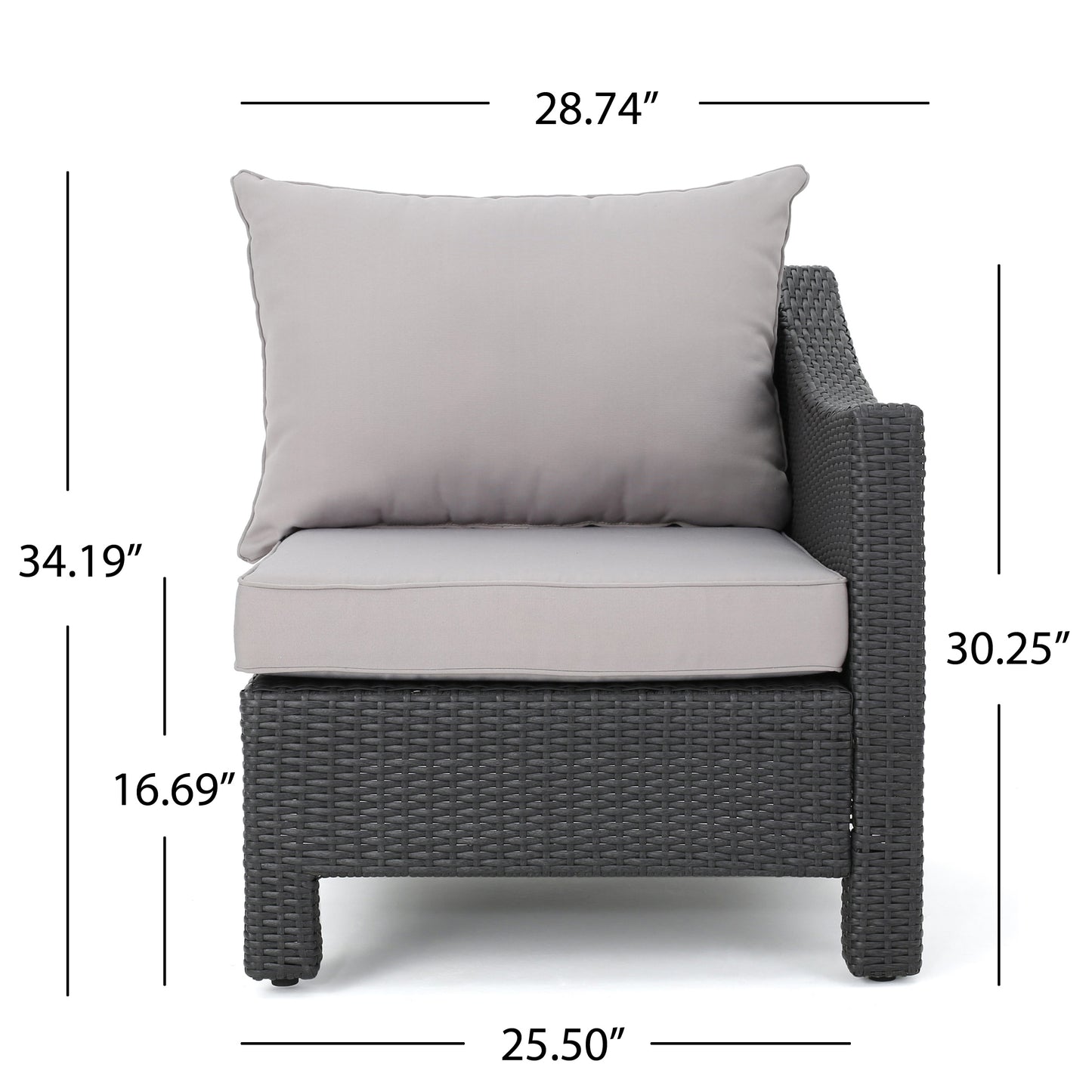 Caspian 6pc Outdoor Wicker V-shaped Sectional Sofa Set w/ Cushions