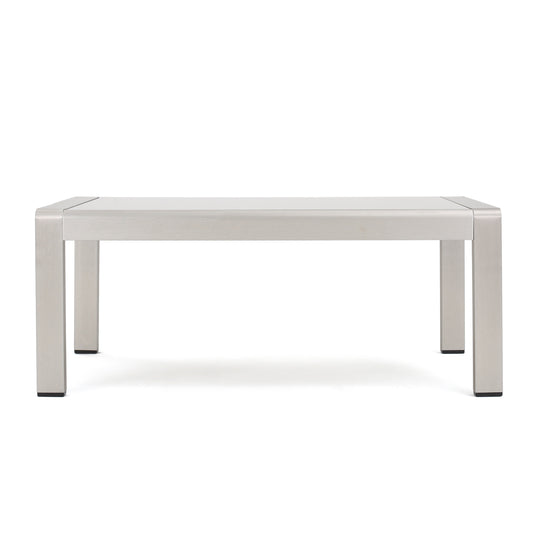 Coral Bay Outdoor Aluminum Coffee Table with Glass Top