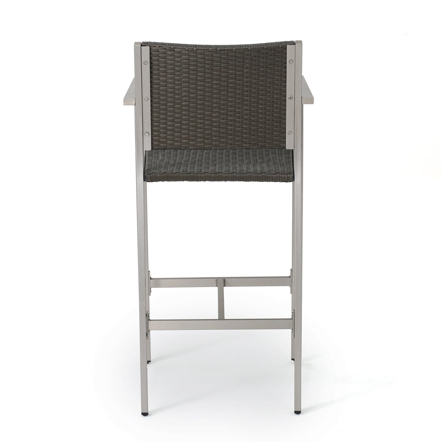 Capral 30-Inch Outdoor Grey Wicker Barstools (Set of 2)