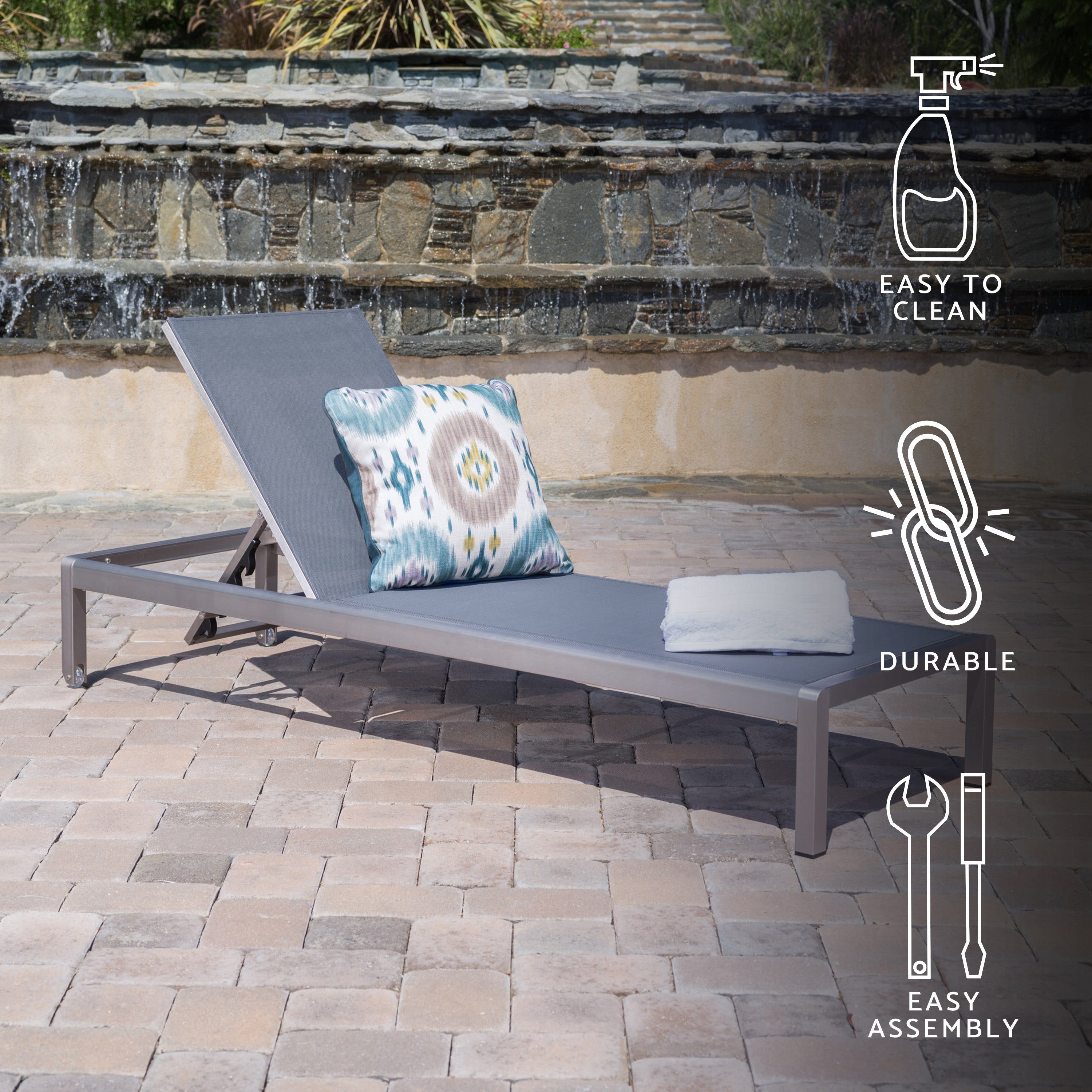 Grey chaise lounge online outdoor