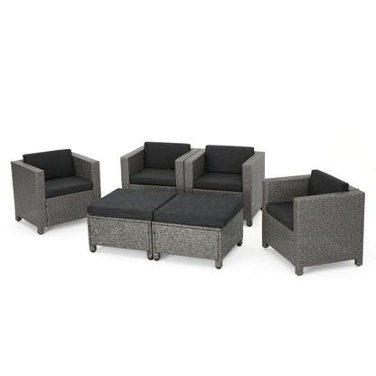 Venice 4-6-Seater Outdoor Wicket Chat Set