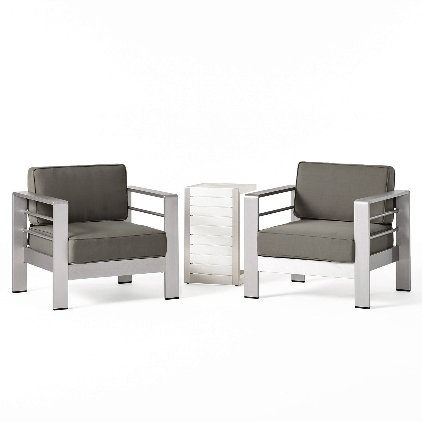 Coral Bay Outdoor Aluminum Club Chairs with Side Table