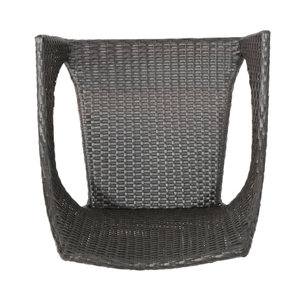 Miranda Outdoor Mix Mocha Wicker Stacking Dining Chairs (Set of 4)