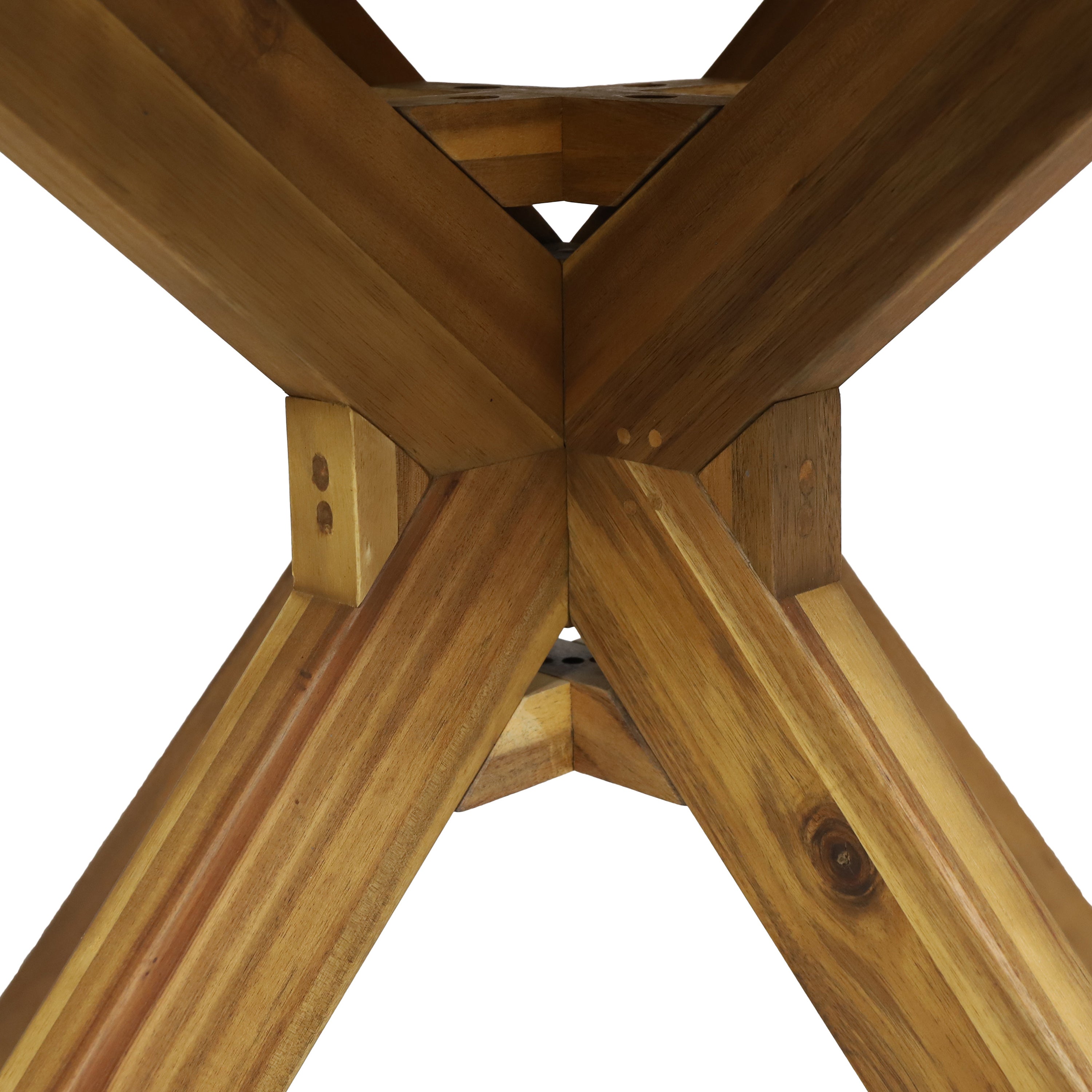 Stanford Outdoor Acacia Wood Round Dining Table – GDFStudio