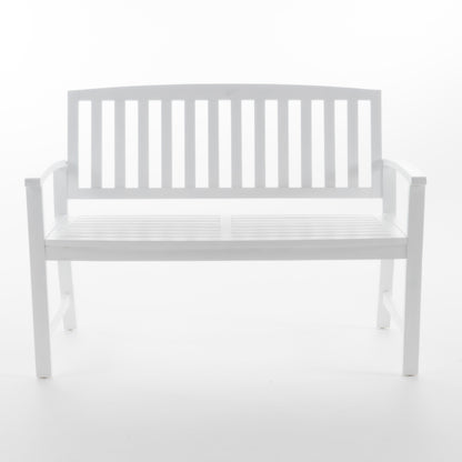 Laguna Outdoor Rustic Acacia Wood Bench with Open Slat Backrest