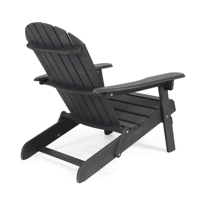 Hillary Dark Gray Acacia Wood Folding Adirondack Chair